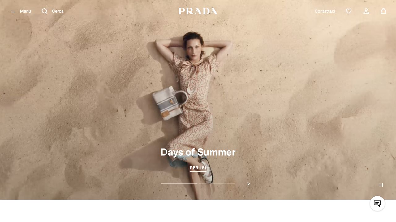 Homepage Prada, hero Days of Summer
